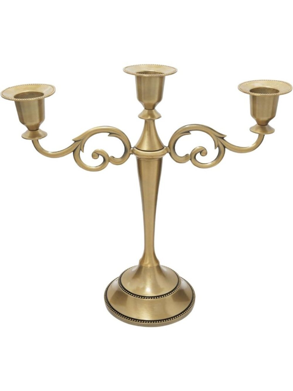 Elegant Metal Candelabra for 3 Candles – Brass Candlestick Holder, Home Decor